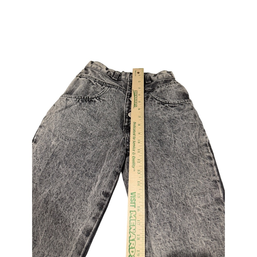 Rare Los Questa Vintage High Waisted Acid Wash Mom Jeans Grey Black Button Fly - Picture 10 of 11
